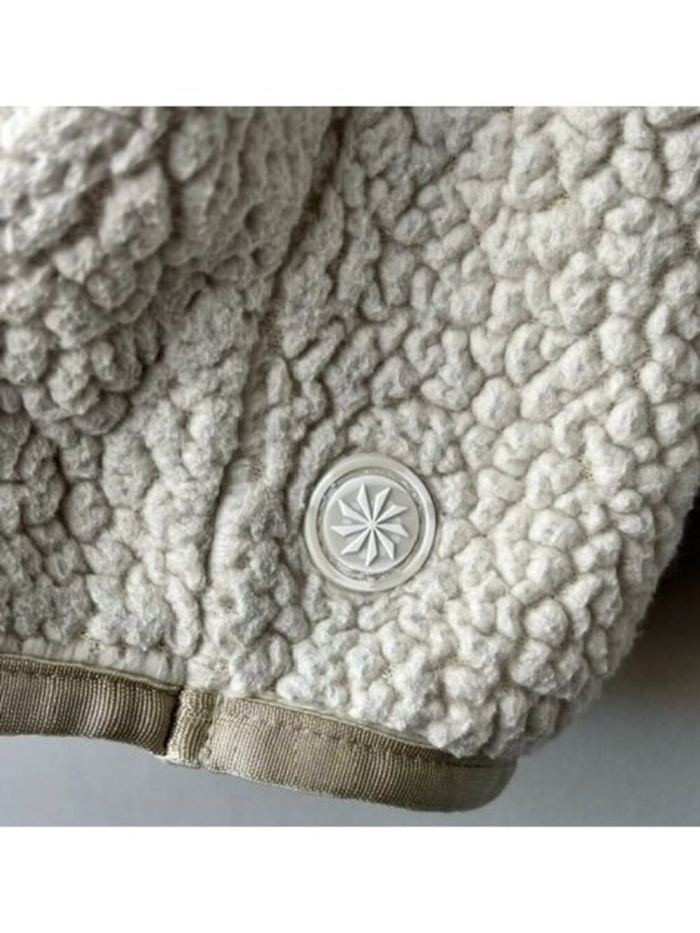 Athleta Girl Sherpa Fleece Pullover XL14 Ivory Quarter Zip Cozy Pockets Jacket - Picture 4 of 6